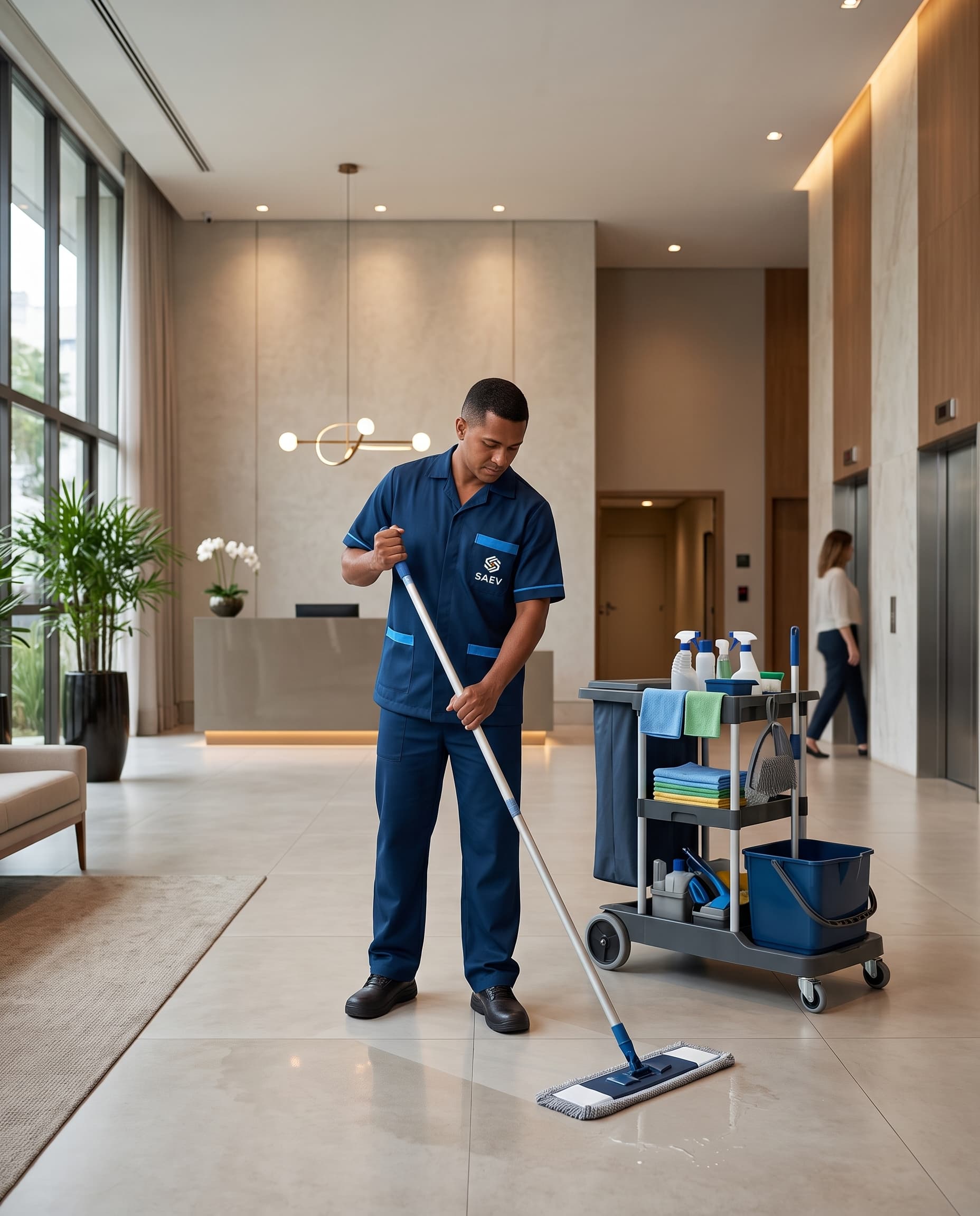 Equipe SAEV realizando serviços de facilities